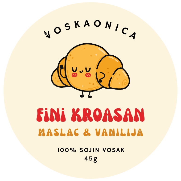 Mirisni vosak fini kroasan. Predstavlja miris svježe pečenih kroasana iz srca tople francuske pekarnice.