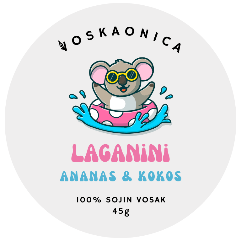 Koala se kupa u moru sa slatkim ružičastim luftićem.